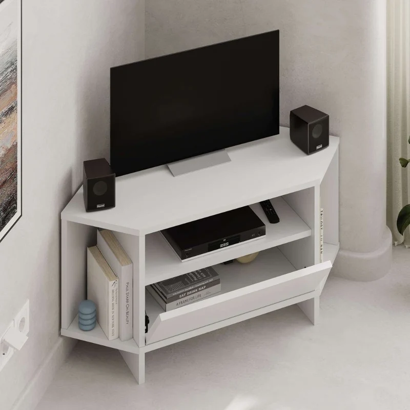 Porta Tv angolare colore bianco 95.7x35.4x45.3H Viva