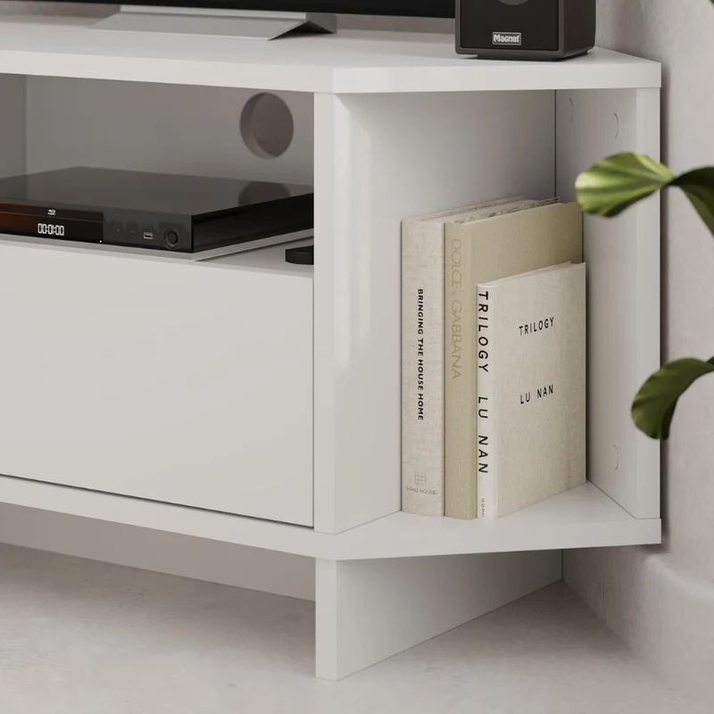 Porta Tv angolare colore bianco 95.7x35.4x45.3H Viva