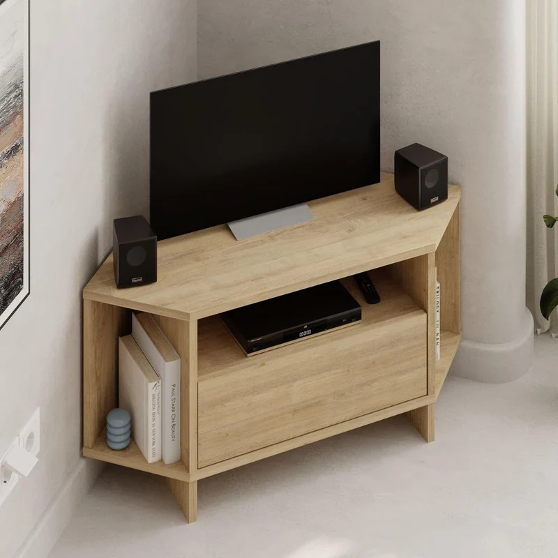 Porta Tv angolare colore rovere 95.7x35.4x45.3H Viva