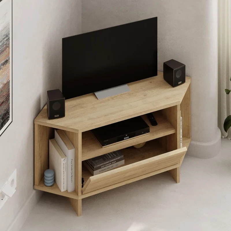 Porta Tv angolare colore rovere 95.7x35.4x45.3H Viva