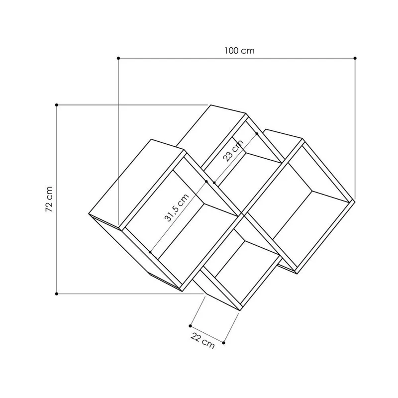 Mensola con 4 scomparti finitura sandstone Oyo