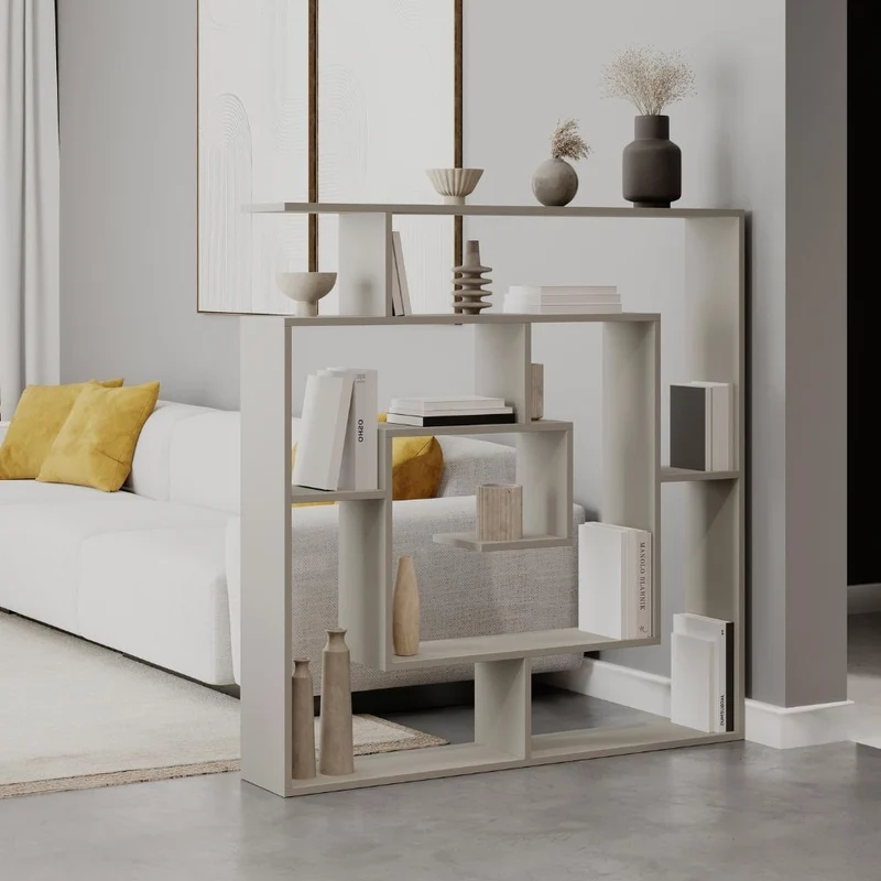 Libreria con 9 ripiani 125x22x129 colore sandstone Labirent