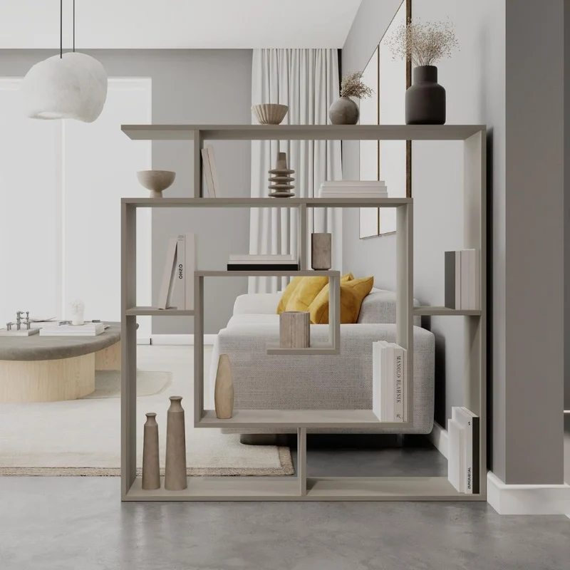 Libreria con 9 ripiani 125x22x129 colore sandstone Labirent