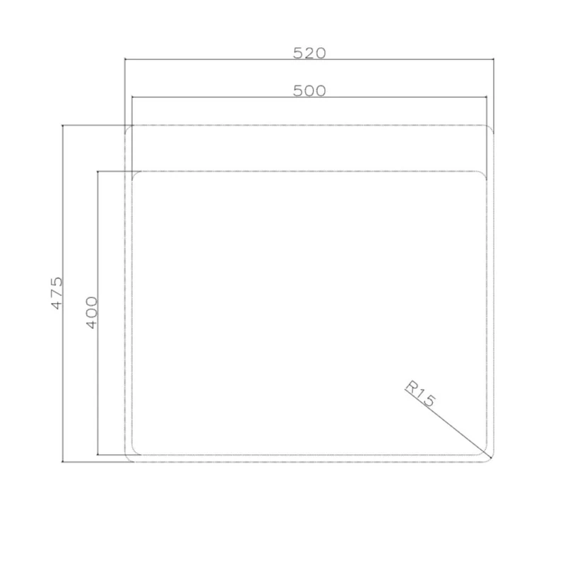 Lavello incasso monovasca 55x50.5x20H Samet SA383 inox