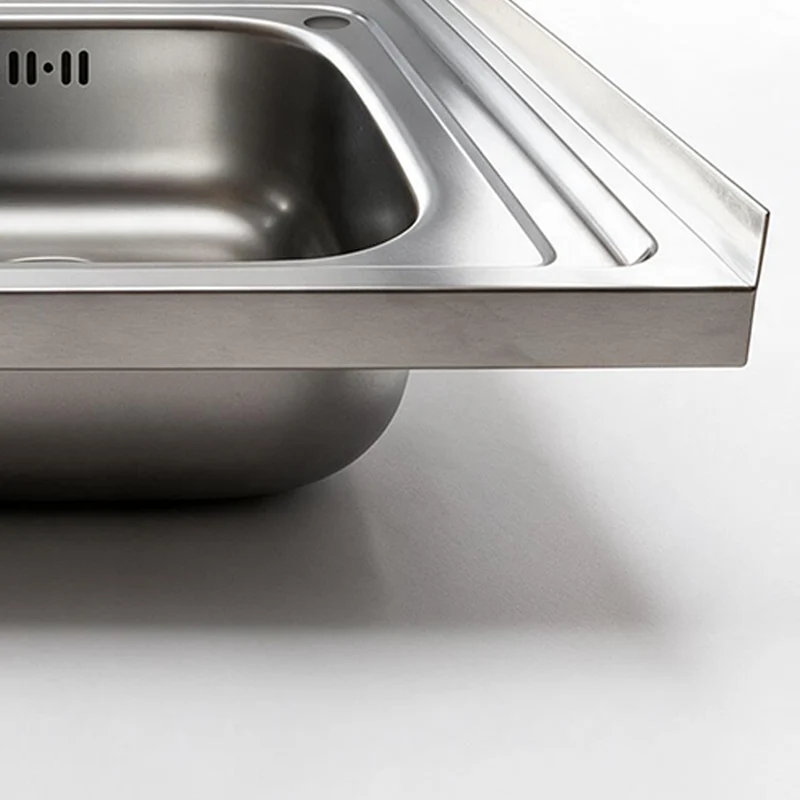 Lavello cucina da appoggio quadrato una vasca inox 60x15H cm - Samet SA24