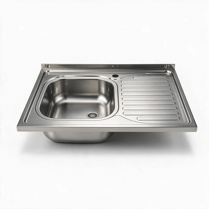 Lavello cucina da appoggio una vasca con gocciolatoio destro 80x60 cm - Samet SA30DX