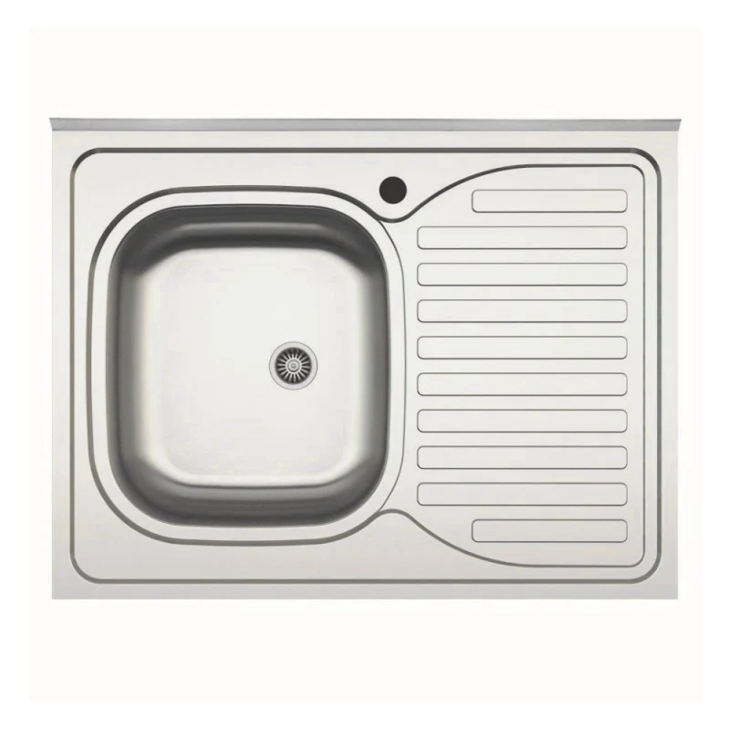 Lavello cucina da appoggio una vasca con gocciolatoio destro 80x60 cm - Samet SA30DX