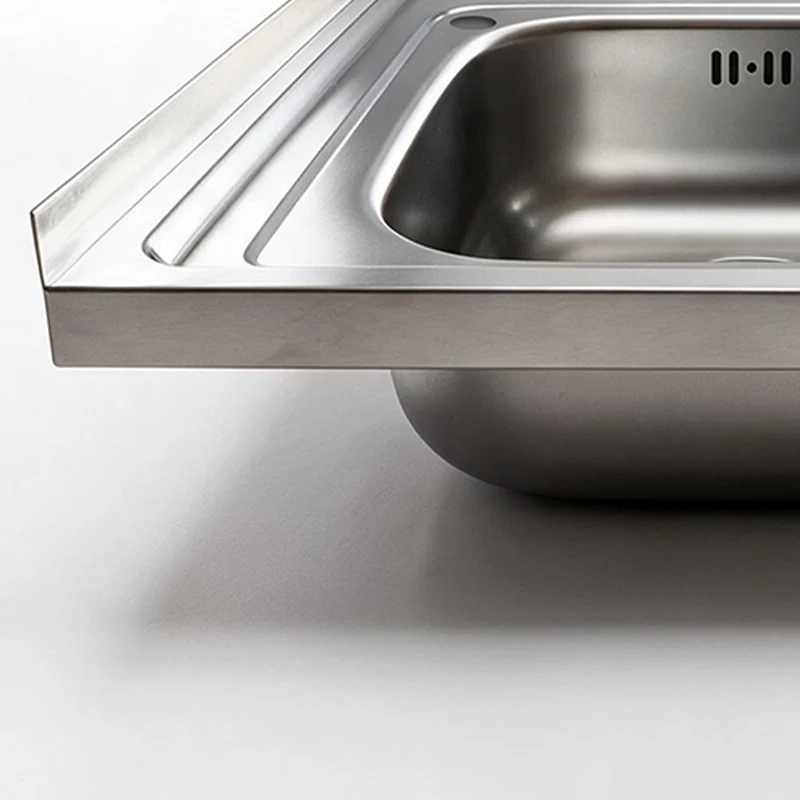 Lavello cucina da appoggio una vasca con gocciolatoio destro 80x60 cm - Samet SA30DX