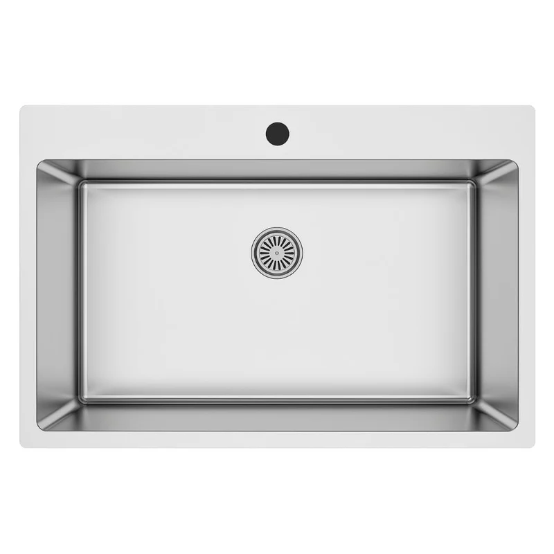 Lavello cucina incasso in acciaio una vasca 76x50.5x20H cm - SA233 Samet
