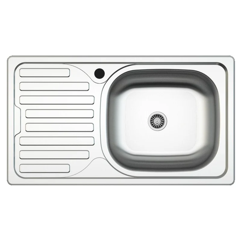 Lavello incasso cucina acciaio 76x43.5 una vasca e gocciolatoio sinistro SA07SX Samet