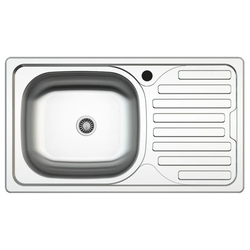Lavello incasso cucina acciaio 76x43.5 una vasca e gocciolatoio destro SA07DX Samet