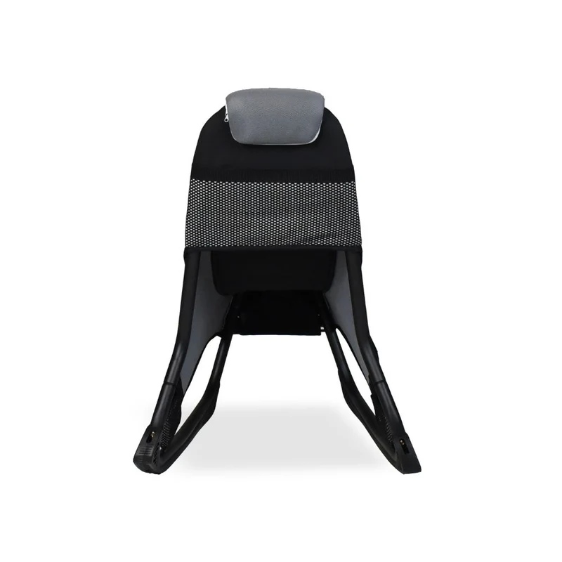 Sedia poltrona gaming in tessuto con base curva colore grigio e nero - Kordi