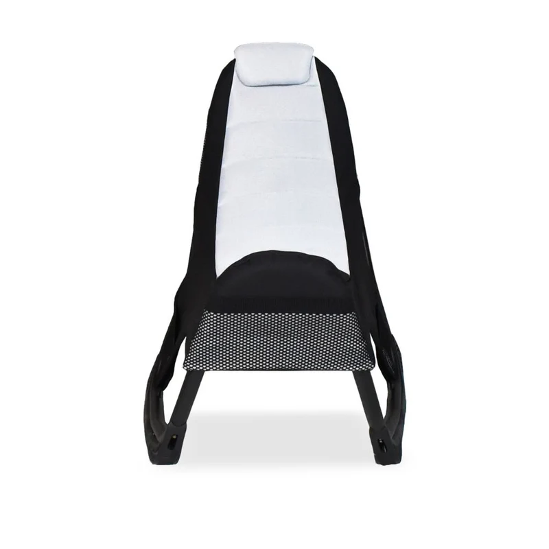 Sedia poltrona gaming in tessuto con base curva colore bianco e nero - Kordi