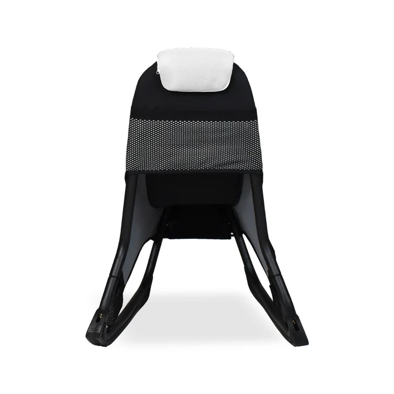 Sedia poltrona gaming in tessuto con base curva colore bianco e nero - Kordi