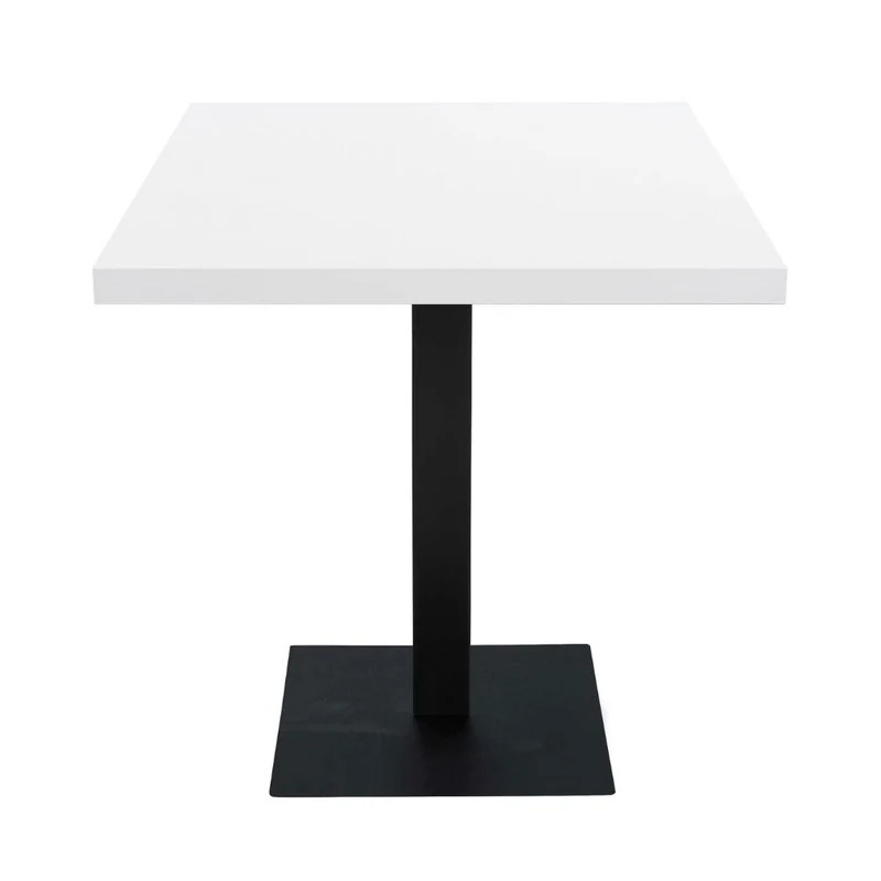 Tavolo quadrato con piano bianco e base in metallo nera 80x80 cm - Jeil