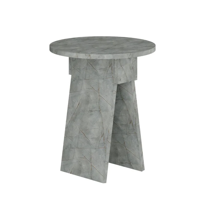 Tavolino da salotto moderno colore effetto marmo grigio 50H cm - Elips