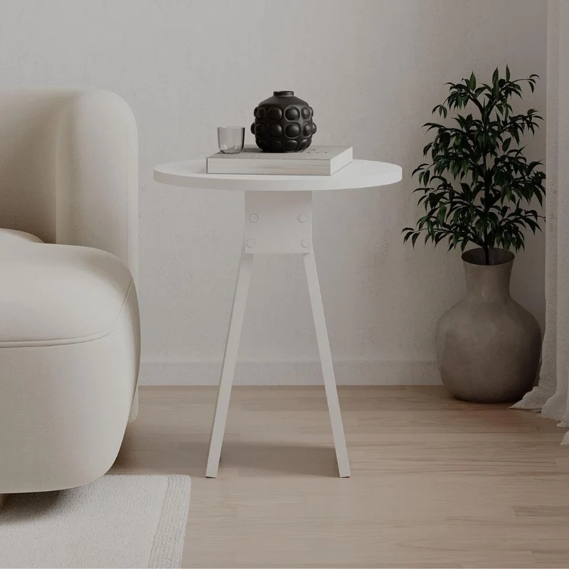 Tavolino da salotto moderno colore bianco 50H cm - Elips