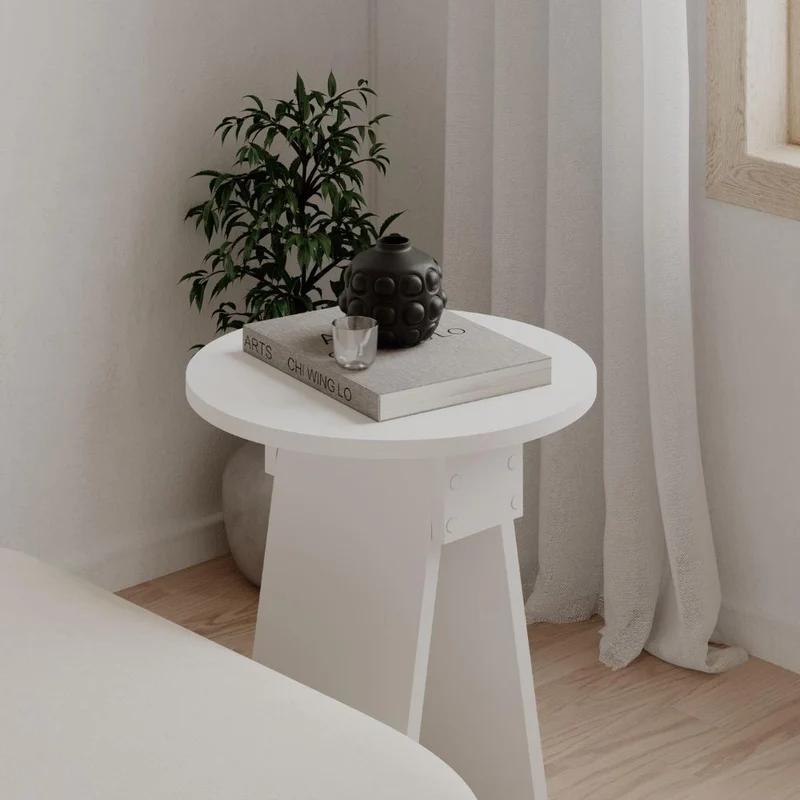 Tavolino da salotto moderno colore bianco 50H cm - Elips