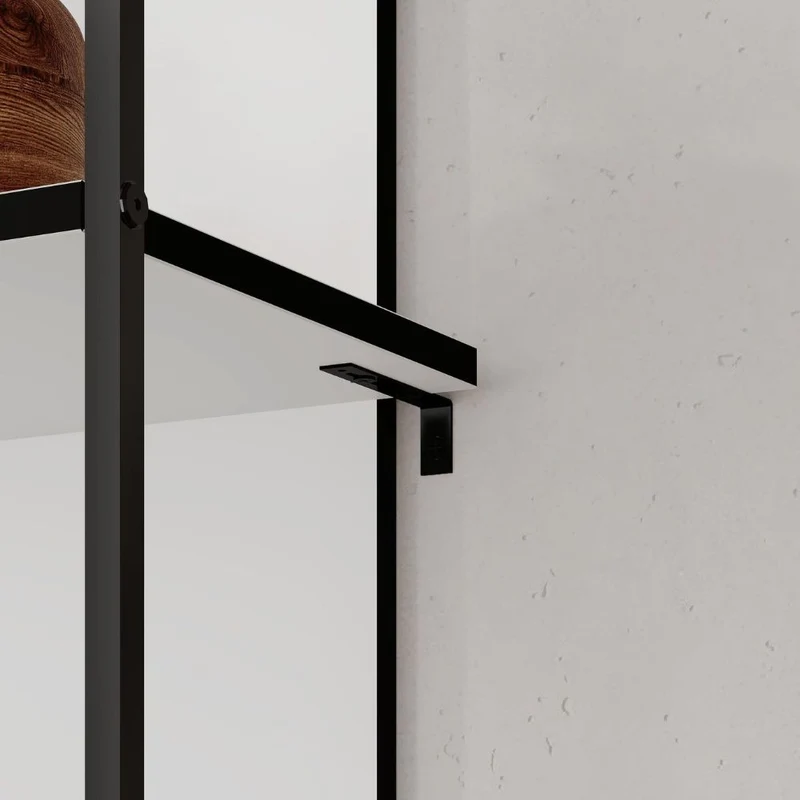 Libreria con 5 ripiani colore bianco con struttura in metallo 53x180H cm - Indis