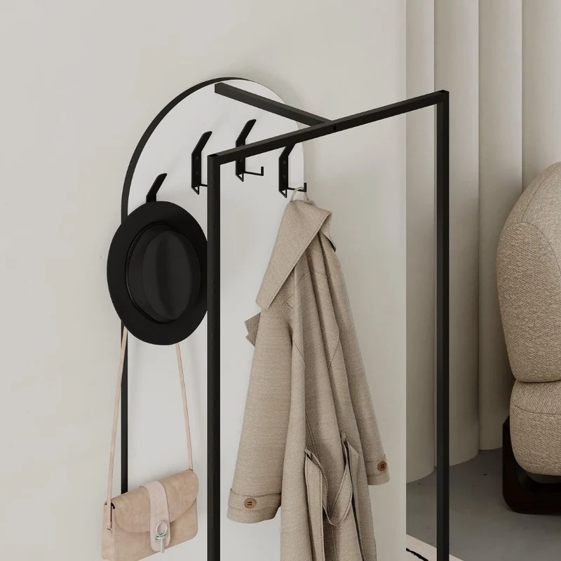 Mobile ingresso con appendiabiti e scarpiera colore bianco 53x180H cm - Indis