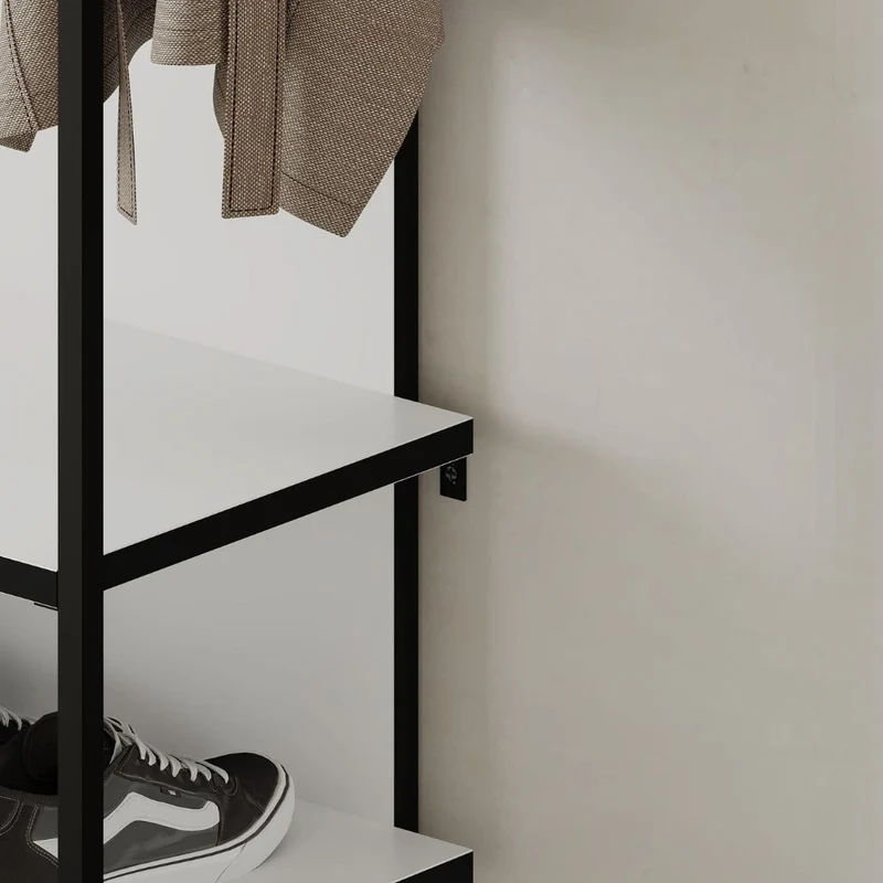Mobile ingresso con appendiabiti e scarpiera colore bianco 53x180H cm - Indis