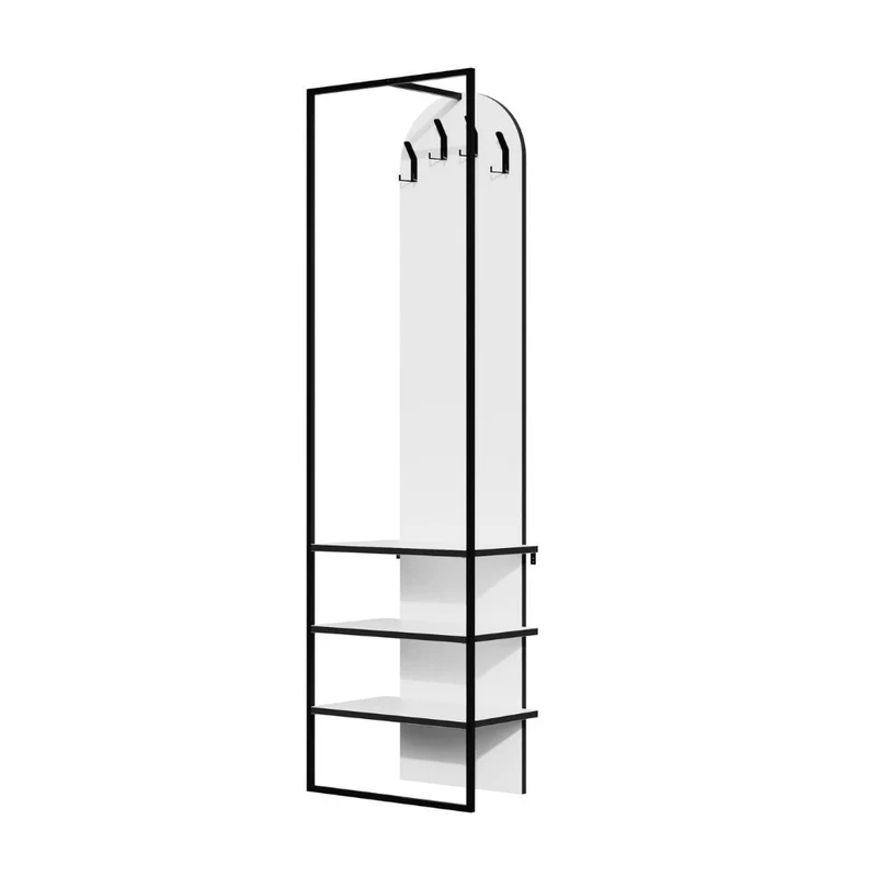 Mobile ingresso con appendiabiti e scarpiera colore bianco 53x180H cm - Indis