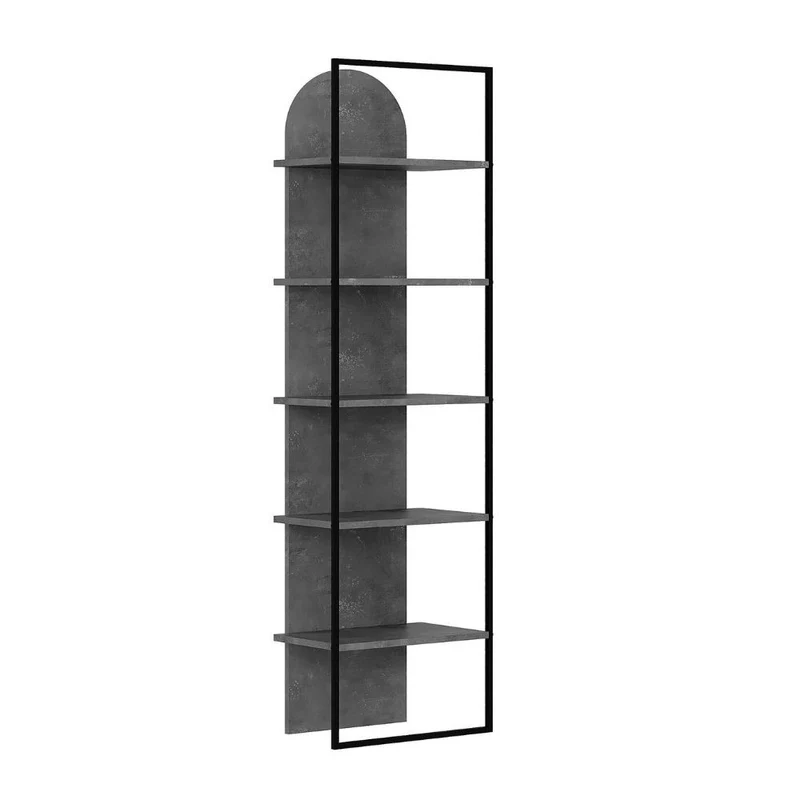Libreria con 5 ripiani colore retro grey struttura in metallo 53x180H cm - Indis