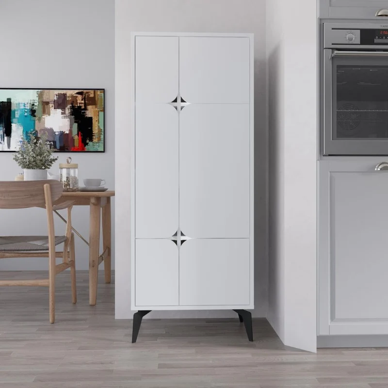 Mobile armadio multiuso con 4 ante colore bianco 60x35.6x151H cm - Spotik