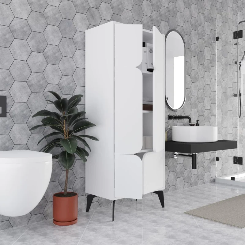 Mobile armadio multiuso con 4 ante colore bianco 60x35.6x151H cm - Spotik