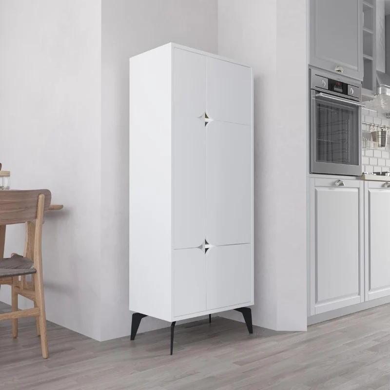 Mobile armadio multiuso con 4 ante colore bianco 60x35.6x151H cm - Spotik