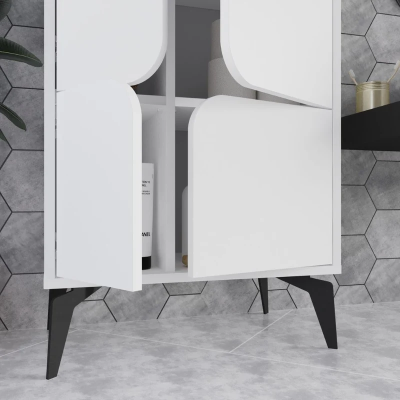 Mobile armadio multiuso con 4 ante colore bianco 60x35.6x151H cm - Spotik