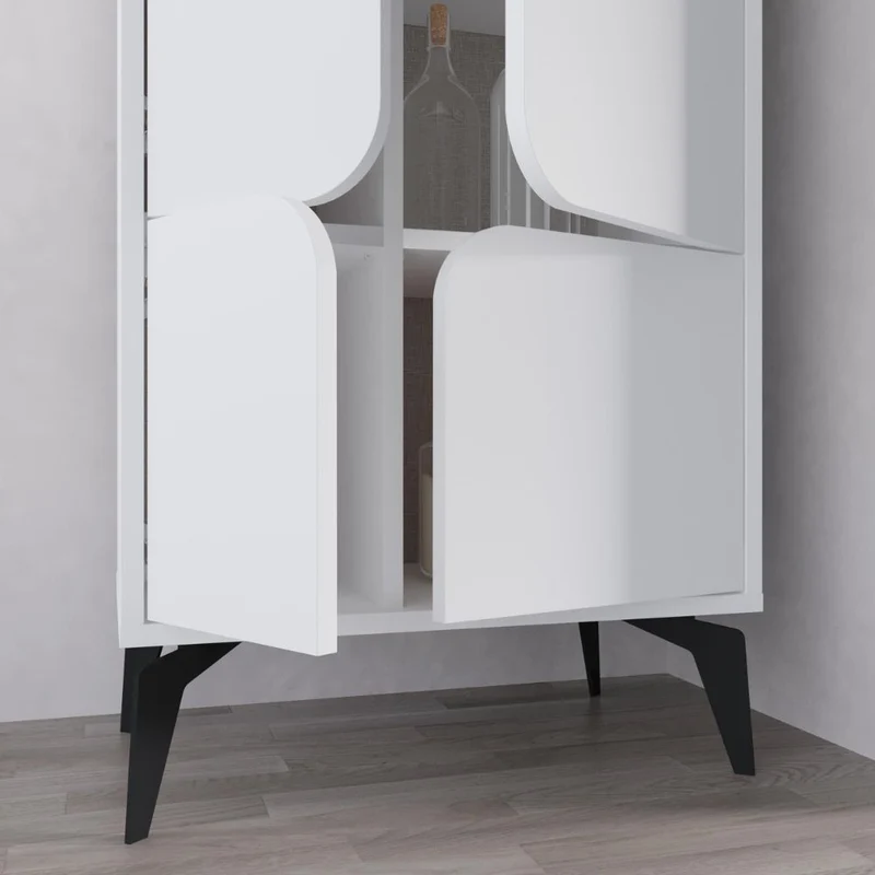 Mobile armadio multiuso con 4 ante colore bianco 60x35.6x151H cm - Spotik