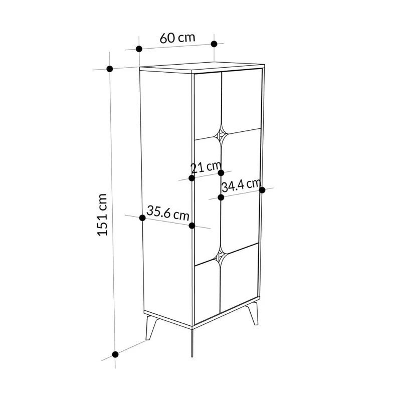 Mobile armadio multiuso con 4 ante colore bianco 60x35.6x151H cm - Spotik