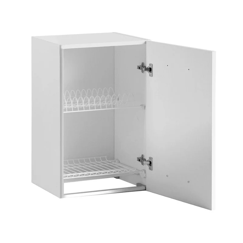 Pensile scolapiatti 60 cm con anta colore bianco frassinato 60x32x72H cm