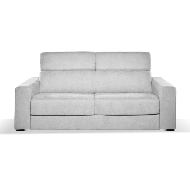 Divano letto 3 posti in tessuto colore grigio chiaro 205 cm - Crien