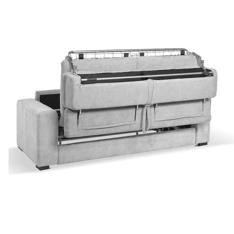 Divano letto 3 posti in tessuto colore grigio chiaro 205 cm - Crien