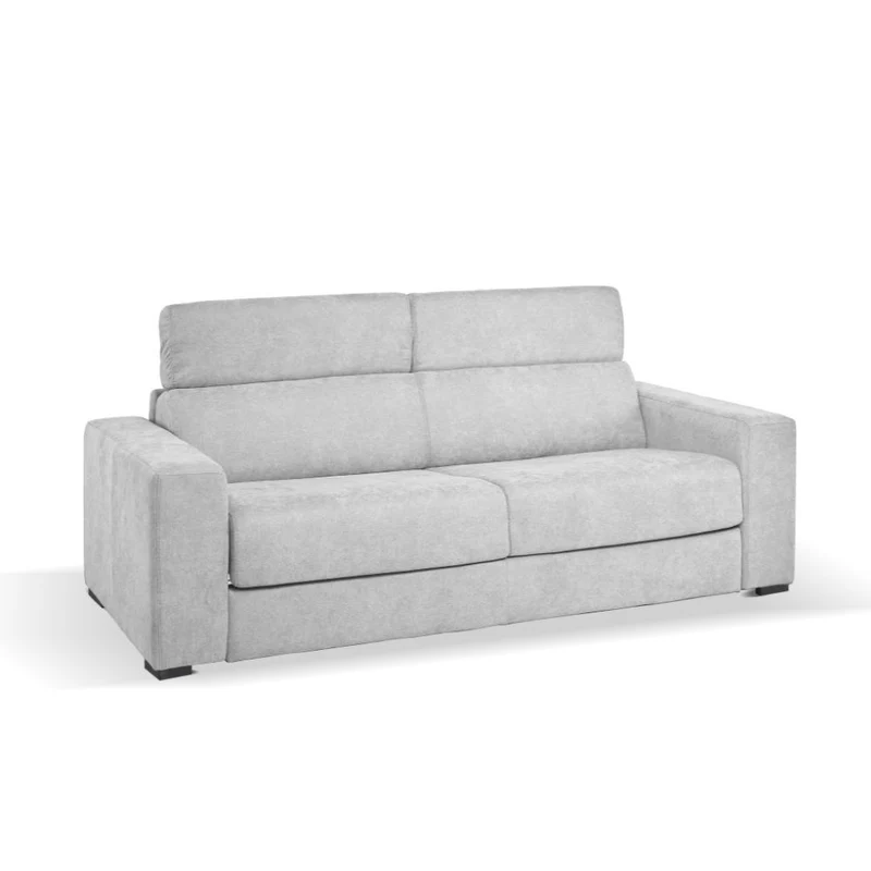 Divano letto 3 posti in tessuto colore grigio chiaro 205 cm - Crien