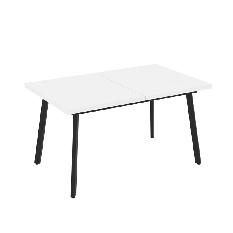 Tavolo allungabile con piano colore bianco frassinato e gambe in metallo nero 138x76H cm Lini