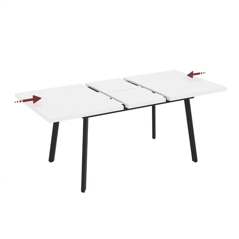 Tavolo allungabile con piano colore bianco frassinato e gambe in metallo nero 138x76H cm Lini