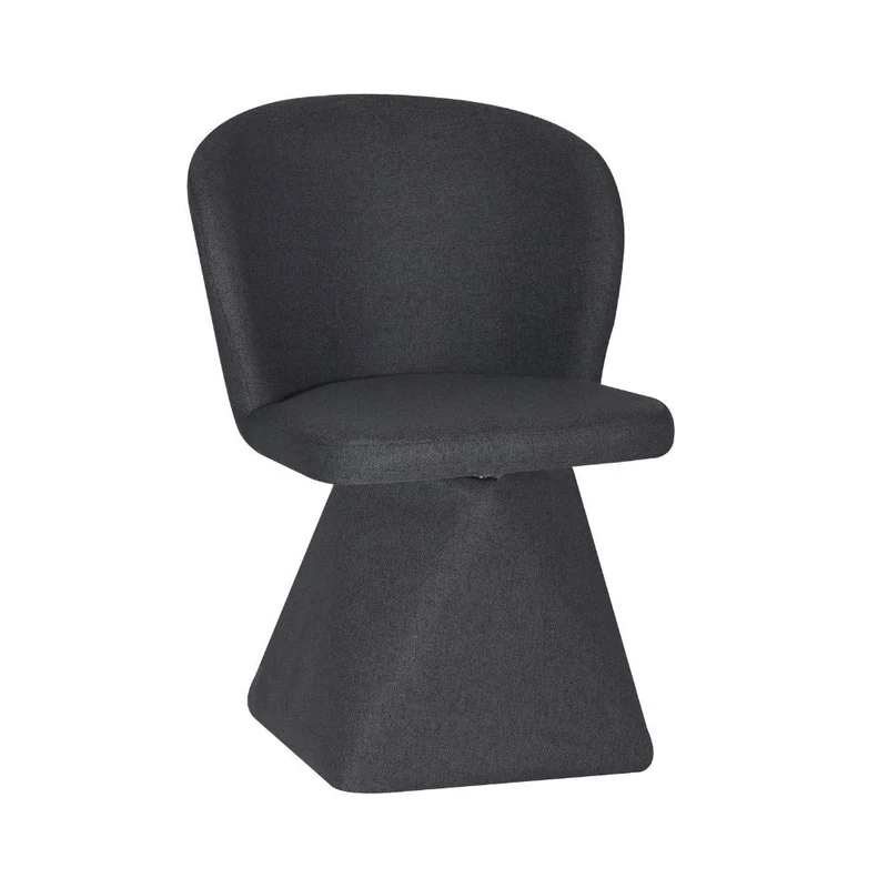 Set 2 Sedie girevoli in tessuto colore grigio scuro base a piramide - Dyan