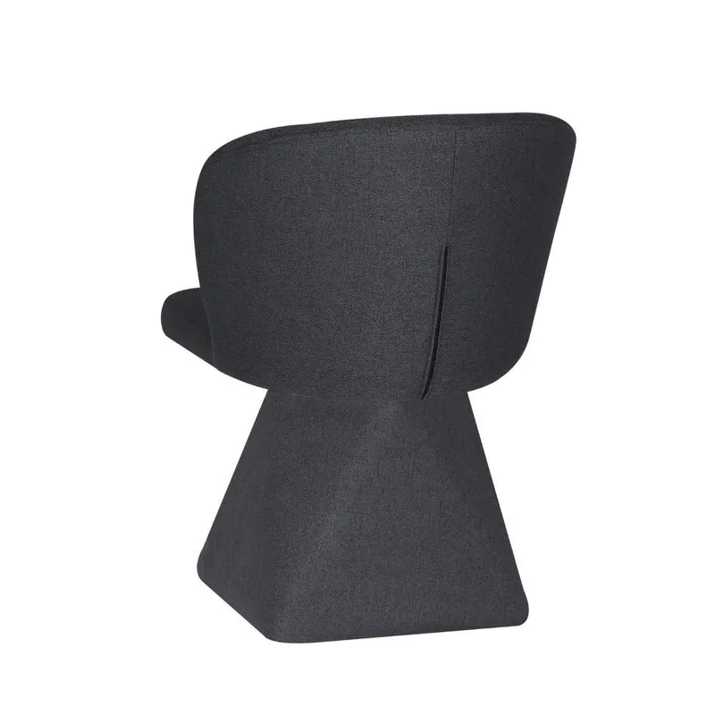 Set 2 Sedie girevoli in tessuto colore grigio scuro base a piramide - Dyan