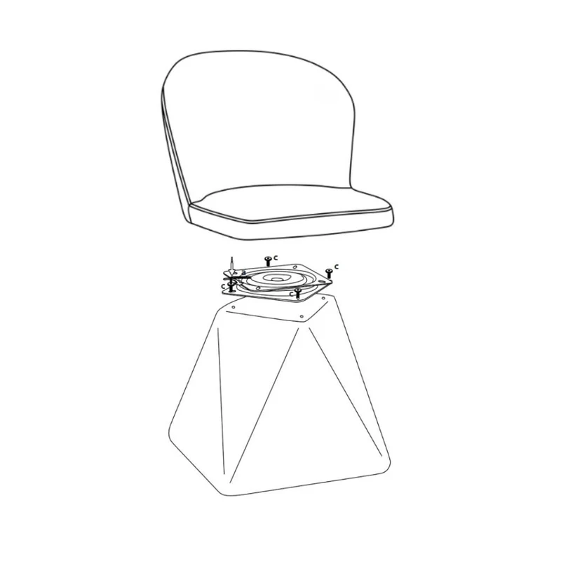 Set 2 Sedie girevoli in tessuto colore grigio scuro base a piramide - Dyan