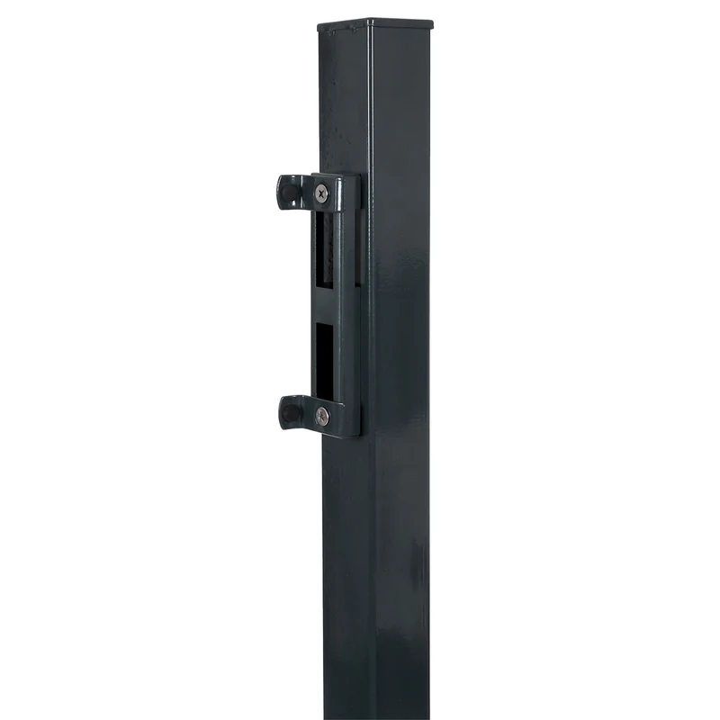 Portillon grillagé robuste avec serrure et clés 106 x 90 cm usage extérieur style contemporain en acier galvanisé gris 12_0010096