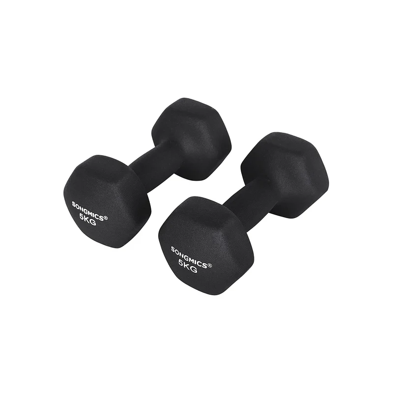 Lot de 2 haltères courts 30 kg ergonomiques pour gym yoga fitness compact en fonte noir 12_0009496