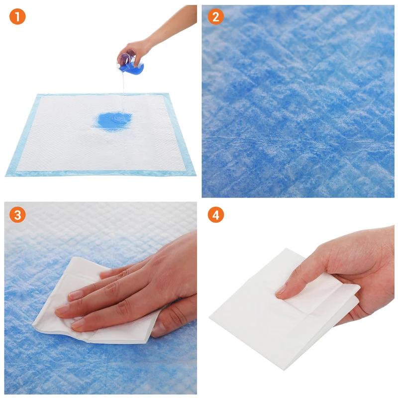 Lot de 100 tapis éducateurs pour chiots apprentissage propreté 60 x 90 cm en non-tissé bleu 12_0008995