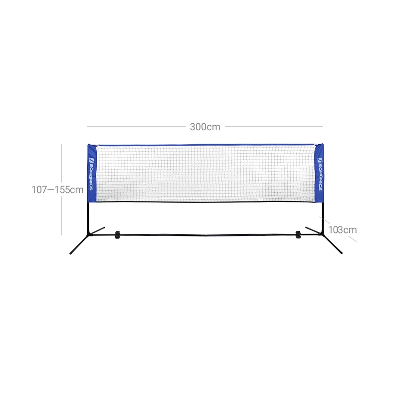 Filet de badminton pliable facile à monter facile à transporter longueur 3 m hauteur réglable (107 cm 120 cm 155 cm) syq300v1 12_0001995