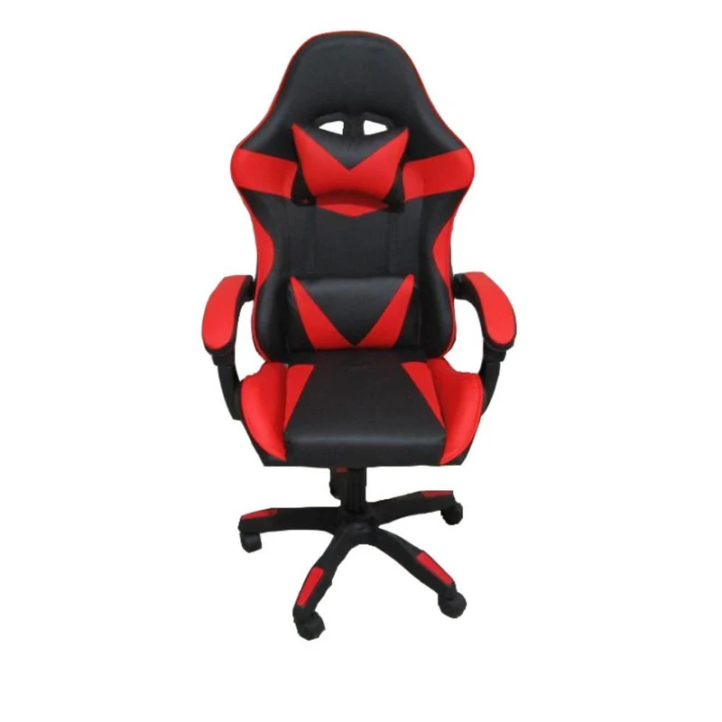 Poltrona da gaming imbottita regolabile con ruote colore nero e rosso - Kiter