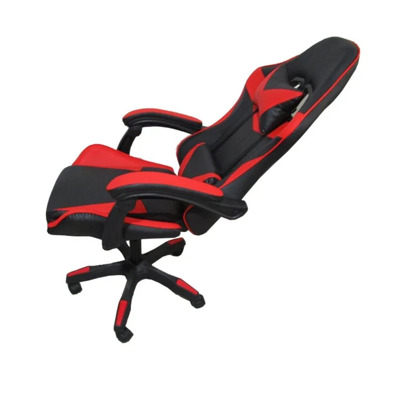 Poltrona da gaming imbottita regolabile con ruote colore nero e rosso - Kiter