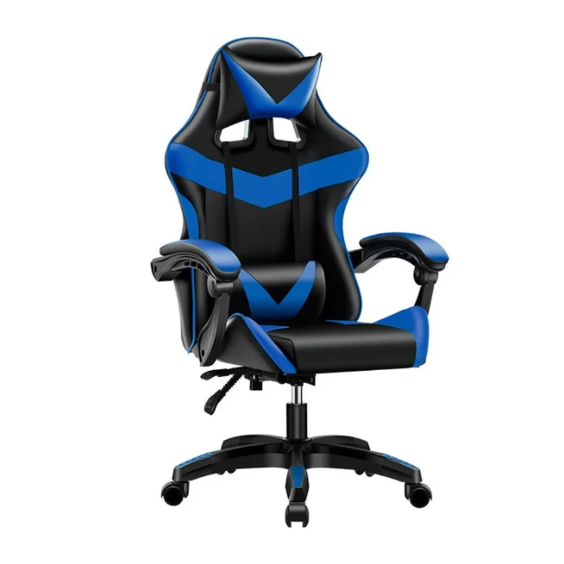Poltrona da gaming imbottita regolabile con ruote colore nero e blu - Kiter