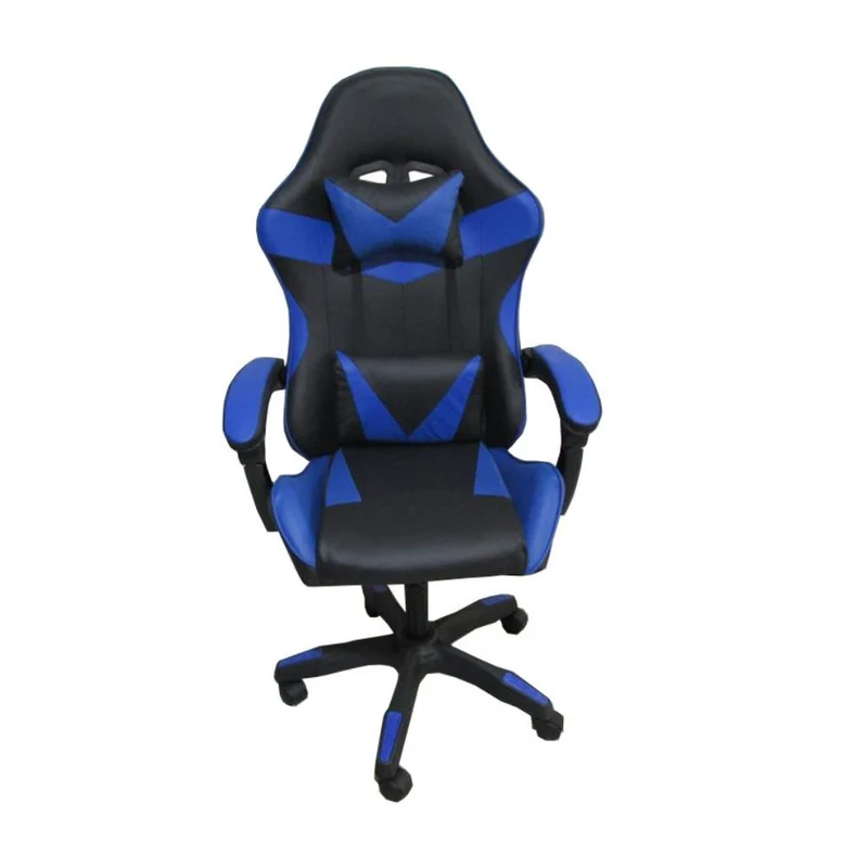 Poltrona da gaming imbottita regolabile con ruote colore nero e blu - Kiter
